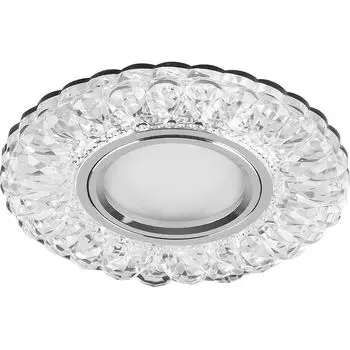 Светильник потолочный встраиваемый со светодиодной подсветкой 15LED*2835 SMD 4000K, MR16 50W G5.3, прозрачный, хром, CD938 с драйвером в комплекте