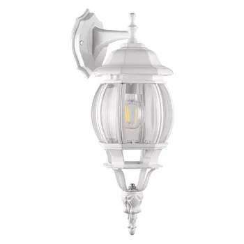 Светильник садово-парковый, 100W 230V E27 белый, 8102/PL8102 (на стену вниз)