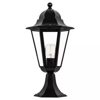 Светильник садово-парковый, 100W 230V E27 черный, 6204/PL6204 (на постамент)
