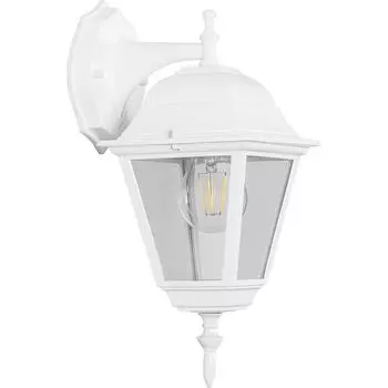 Светильник садово-парковый Feron 4102/PL4102 четырехгранный на стену вниз 60W E27 230V, белый 11015