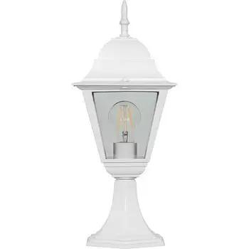 Светильник садово-парковый Feron 4104/PL4104 четырехгранный на постамент 60W E27 230V, белый 11019