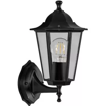 Светильник садово-парковый Feron 6201/PL6201 шестигранный на стену вверх 100W E27 230V, черный 11064