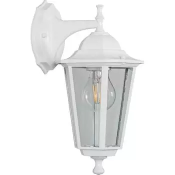 Светильник садово-парковый Feron 6202/PL6202 шестигранный на стену вниз 100W E27 230V, белый 11065