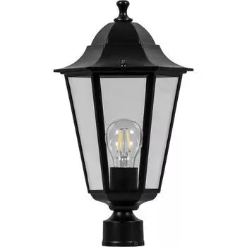 Светильник садово-парковый Feron 6203/PL6203 шестигранный на столб 100W E27 230V, черный 11068