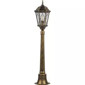 Светильник садово-парковый Feron PL155 шестигранный, столб 60W E27 230V, черное золото 11323