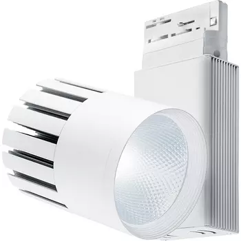 Светильник трековый светодиодный на шинопровод 30W, 2700 Lm, 4000К, 35 градусов, белый, 3-х фазный, AL105 со встроенным драйвером серия MarketBright