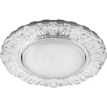 Светильник встраиваемый с белой LED подсветкой Feron CD4023 потолочный GX53 без лампы прозрачный 29476