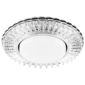 Светильник встраиваемый с белой LED подсветкой Feron CD4025 потолочный GX53 без лампы прозрачный 29539
