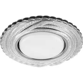 Светильник встраиваемый с белой LED подсветкой Feron CD4037 потолочный GX53 без лампы, прозрачный, хром 40504