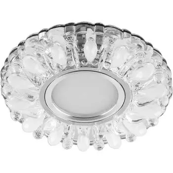 Светильник встраиваемый с белой LED подсветкой Feron CD914 потолочный MR16 G5.3 прозрачный-матовый
