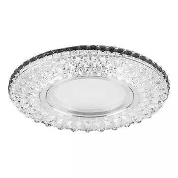 Светильник встраиваемый с разноцветной LED подсветкой Feron CD940 потолочный MR16 G5.3 прозрачный