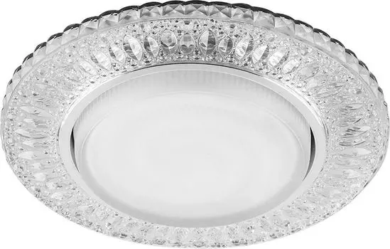 Светильник встраиваемый со светодиодной подсветкой 20LED*2835 SMD 4000K, 15W GX53, без лампы, прозрачный, хром, CD4022 с драйвером в комплекте