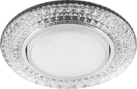 Светильник встраиваемый со светодиодной подсветкой 20LED*2835 SMD 6400K, 15W GX53, без лампы, прозрачный, хром, CD4020 с драйвером в комплекте