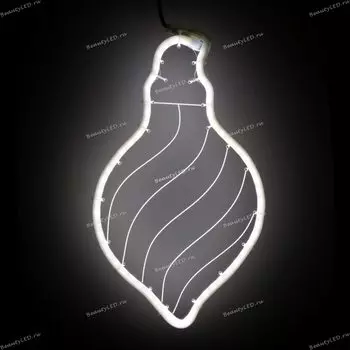 Светодиодная Фигура Шар 24 x 42 см Белая, Гибкий Неон и Акрилайт, IP54