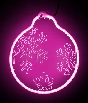 Светодиодная Фигура Шар 30 x 30 см Розовая, Гибкий Неон и Акрилайт, IP54, HFS2-2P