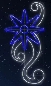 Светодиодная консоль "Георгин" на металлокаркасе, 220 В, RL-KN-141 (Синий+Холодный)