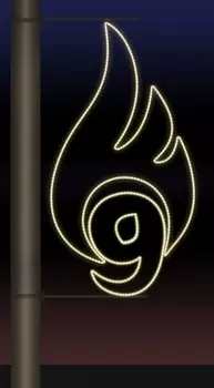 Светодиодная консоль на металлокаркасе ко Дню победы тип 9-3, 220 В, RL-KN-9-3-WW (Тёплый)