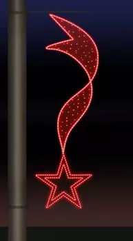 Светодиодная консоль на металлокаркасе ко Дню победы тип 9-5, 220 В, RL-KN-9-5-R-dR (Красный с заполнением)