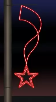 Светодиодная консоль на металлокаркасе ко Дню победы тип 9-6, 220 В, RL-KN-9-6-R (Красный)