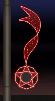 Светодиодная консоль на металлокаркасе ко Дню победы тип 9-7, 220 В, RL-KN-9-7-R-dR (Красный с заполнением)