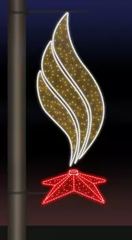 Светодиодная консоль на металлокаркасе ко Дню победы тип 9-9, 220 В, RL-KN-9-9-WWR-dYR (Красный+Тёплый с заполнением)