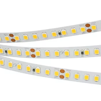 Светодиодная лента RT-A160-8mm 24V Warm3500 (12 W/m, IP20, 2835, 5m) (Arlight, высок.эфф.150 лм/Вт), 028560(2)