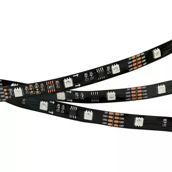 Светодиодная лента SPI-5000-5060-30 12V Cx3 RGB-Auto (Black 10mm, 6.5W/m, IP20) (Arlight, Открытый, IP20), 024599(1)