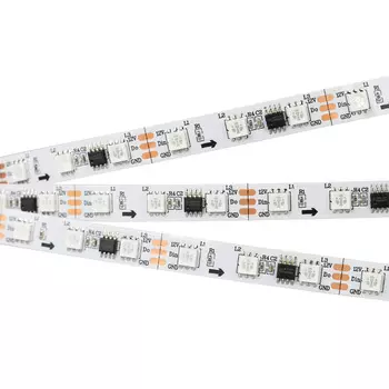 Светодиодная лента SPI-5000-5060-60 12V Cx3 RGB (10mm, 14.4W/m, IP20)