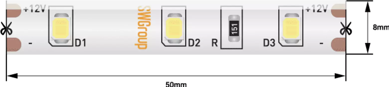 Светодиодная лента SWG260-12-4.8-W-65