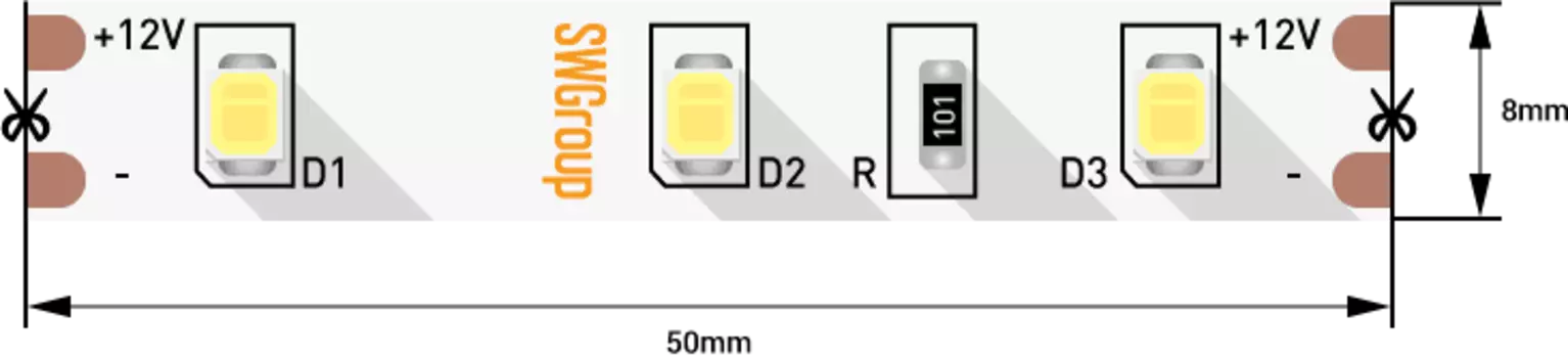 Светодиодная лента SWG260-12-4.8-WW