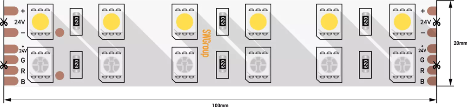 Светодиодная лента SWG5120-24-28.8-RGBW