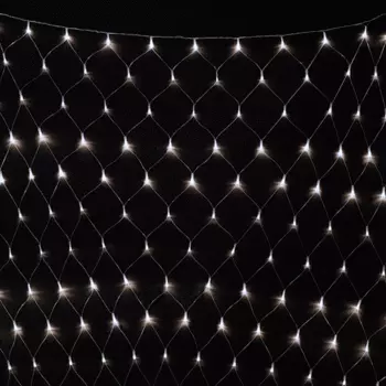 Светодиодная Сеть 2 x 3 м Белая с Контроллером 220В, 384 LED, Провод Прозрачный ПВХ, IP54
