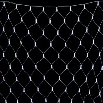 Светодиодная Сеть с Колпачком 2 x 2 м Белая 220В, 256 LED, Провод Прозрачный ПВХ, IP65