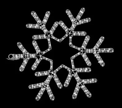 Светодиодная Снежинка Ø0,5м Белая, Дюралайт на Металлическом Каркасе, IP54