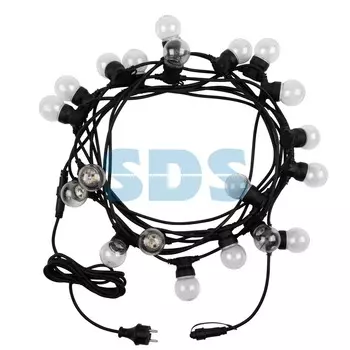 Уличная гирлянда «Лофт», черный каучук, 20 прозрачных ламп х 5 LED, влагостойкая IP44