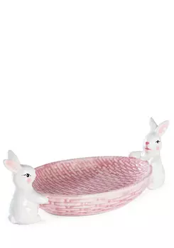 Блюдо сервировочное из доломита "Зайка"