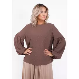 Блуза фактурная с объемным рукавом