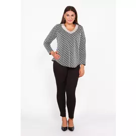 Блуза фактурная с V-образным вырезом