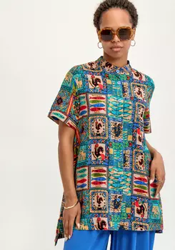 Блуза хлопковая с этническим рисунком