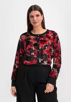 Блуза из бархата с цветочным принтом