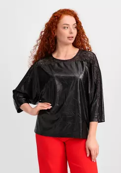 Блуза из глянцевой экокожи