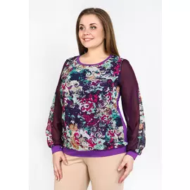 Блуза из шифона с цветами