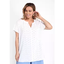 Блуза из шитья с коротким рукавом