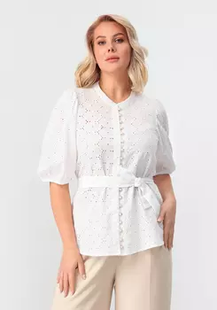 Блуза из шитья с поясом