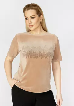 Блуза из велюра с коротким рукавом