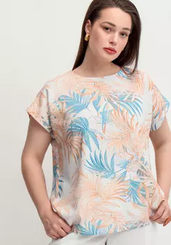 Блуза изо льна с принтом