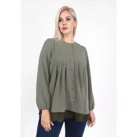 Блуза на пуговицах с отделкой из кружева
