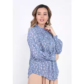 Блуза на пуговицах с воротником «стойка»