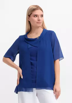 Блуза на запах с брошью