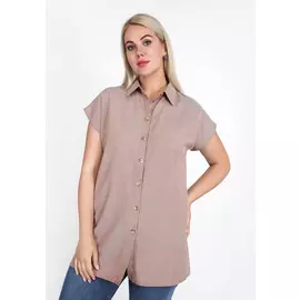 Блуза однотонная на пуговицах А-силуэта